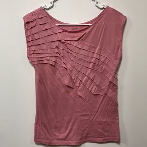 Ann Taylor Light Pink Ruffled Top Size S